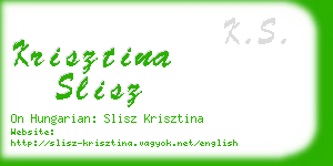 krisztina slisz business card